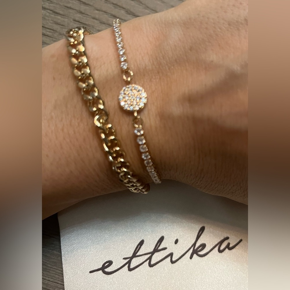 ettika Gold Pave Crystal Station Bracelet